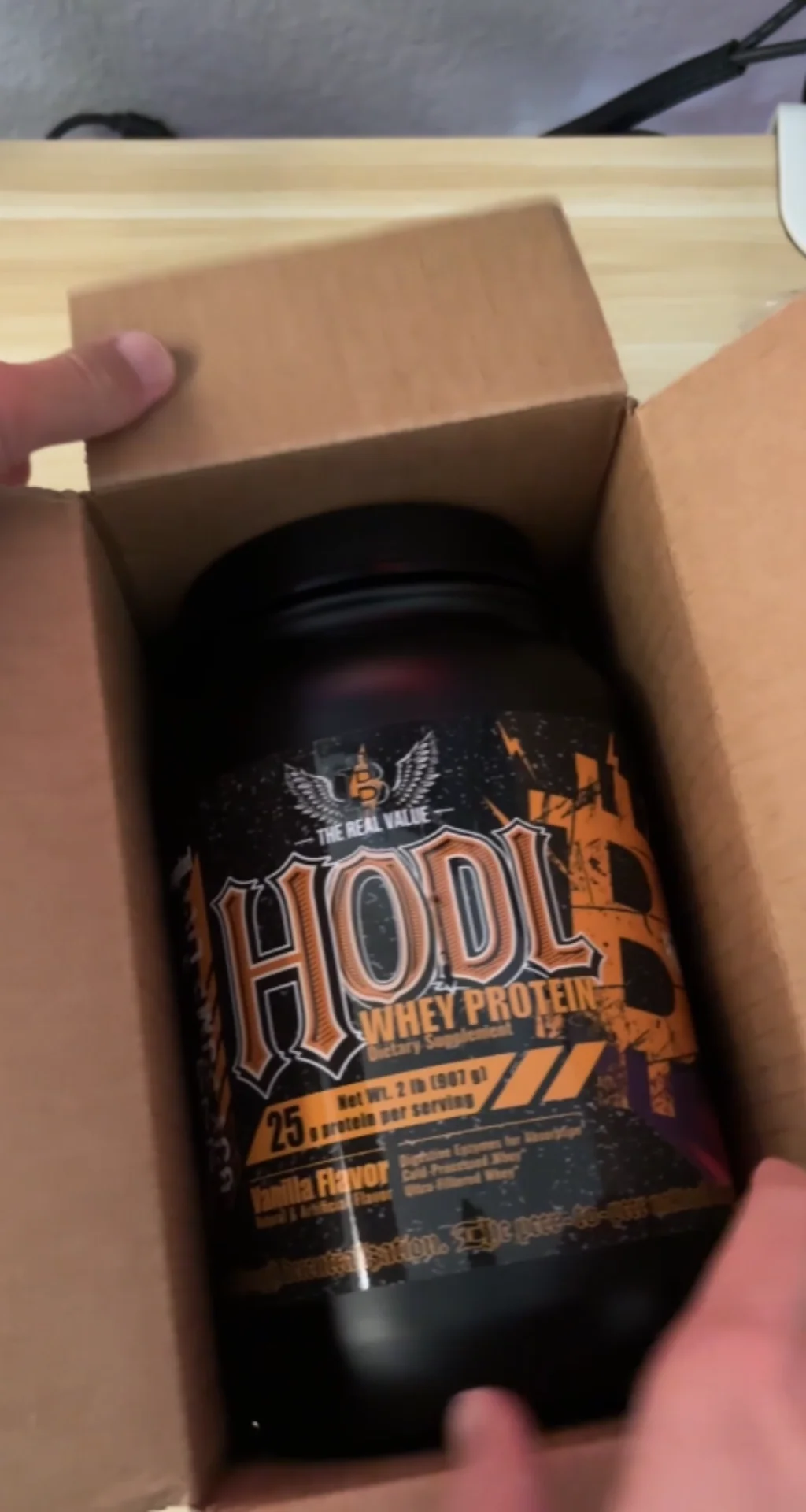 Post-workout protein shake preparation